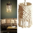 thumbnail image 1 of Macrame Lamp Shade - Boho Hanging Pendant Light Cover - Chandelier Decoration Shades, 1 of 6