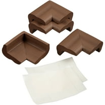KidKusion Foam Rubber Jumbo Corner Guards for Sharp Corners, Table, Desk, 4 CT, Brown, Toddler