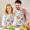 thumbnail image 3 of Pioneer Flower Floral Print Pattern Apron-Garden Aprons for Women with Pockets-Cotton Linen Waterproof Kitchen Cooking Gardening Aprons Adjustable for Kitchen,Cooking,BBQ and Salon 33x27 Inch, 3 of 7