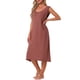 thumbnail image 4 of Camisón de algodón para mujer sin mangas, vestido largo de pijama, camiseta de cuello redondo, pijamas de salón, camisa de noche M roja, 4 of 6