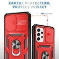 thumbnail image 3 of Rugged for Samsung Galaxy A23 5G Case with Camera Lens Sliding Cover Protective Phone Case with Rotated Ring Holder Stand, Heavy Duty Shockproof Protection Case for Samsung Galaxy A23 5G, Red+Black, 3 of 11