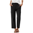 thumbnail image 3 of UKHCCC Women's Cargo Pants Elastic Waist Button Detail Multi-Pockets Quick Dry Outdoor Hiking Jogger Straight Leg Lightweight Travel Casual S-2XL, 3 of 9