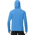 thumbnail image 4 of Fanxing Men's Sun Protection Hoodie with thumbholes UPF 50+ UV Long Sleeve Shirt Men Rash Guard Performance Fishing Hiking Shirt Light Blue,XXXL, 4 of 7