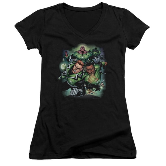 Green Lantern - Corps #1 - Juniors Cap Sleeve V-Neck Shirt - XX-Large
