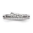 thumbnail image 4 of Sterling Silver Rhodium-plated CZ & Hearts Polished Ring QR6797, 4 of 4