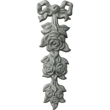 Ekena Millwork 3 1/8"W x 8 1/4"H x 1"P Small Rose Drop Onlay