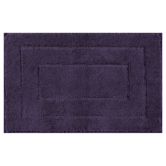 REGALWOVEN Geometric Bathroom Rug Mat, Extra Soft Absorbent Bath Rug, Non-Slip Comfortable Solid Color Bath Mat Dark Purple 16" x 24"