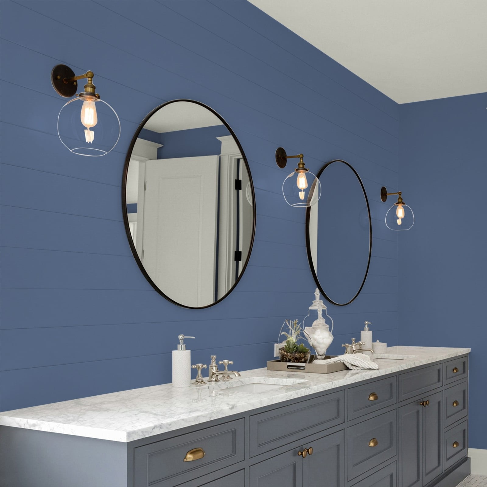 Glidden Glidden Kitchen Bath and Laundry Stained Glass / Blue, Eggshell Interior Paint with Primer, 1 Gallon