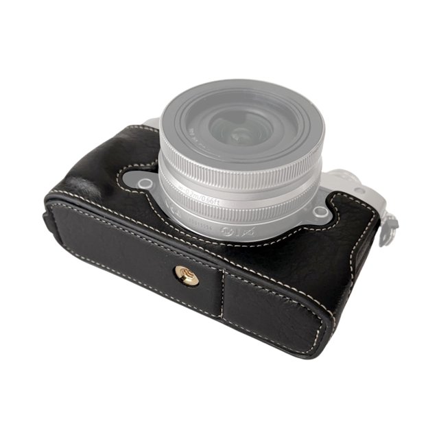 Étui de Protection pour Appareil Photo Portable Style Rétro Support de Sac de Transport Ouverture Inférieure avec Bandoulière Remplacement pour Appareil Photo Nikon Z fc