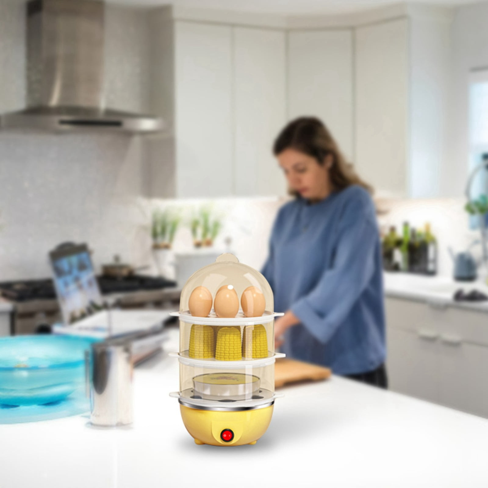 LLDYYDS Electric Egg Cooker Boiler Maker Soft, Medium or Hard Boil, Egg Capacity Two Layer Egg Maker,Egg Steamer,With Automatic Shut