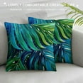 thumbnail image 3 of Creowell Tropical Palm Leaves Throw Pillow Covers Olive Green Tropical Leaves Pillowcase Decorative Cushion Covers for Sofa Bedroom Cushion Home Decor 22x22in, 3 of 5