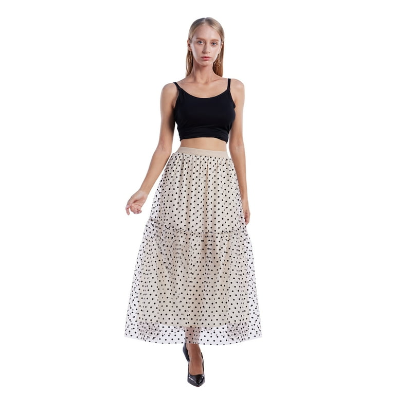 スカート DOT VOLUME TULLE SKIRT - WHITE Dot volume tulle skirt - WHITE – Rosy luce