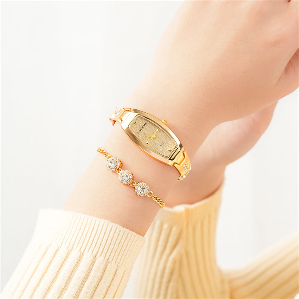 Gold Watches for Women Fashion Ladies Watch with Bracelet Luxury Diamond Quartz Female Wristwatch