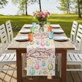 thumbnail image 4 of Table Runners 90 Inches Long Dress Scarves, Easter Eggs Farmhouse Coffee/Dining/Kitchen Table Runner for Living Room, Spring Watercolor Bunny Flower on Linen 13x90 Inch, 4 of 9
