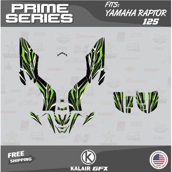 Kalair GFX Graphics Kit for Yamaha ATV Raptor 125 (All Years) Prime Series