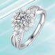 thumbnail image 5 of Anillo de bodas Timcorr con brillo plateado anillo de compromiso diamantes de imitación 1 CT, 5 of 6