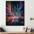 thumbnail image 2 of Designart Futuristic New York City Neon II Canvas Wall Art, 2 of 5