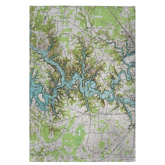 Betsy Drake Interiors Tims Ford Lake, TN Nautical Map Guest Towel