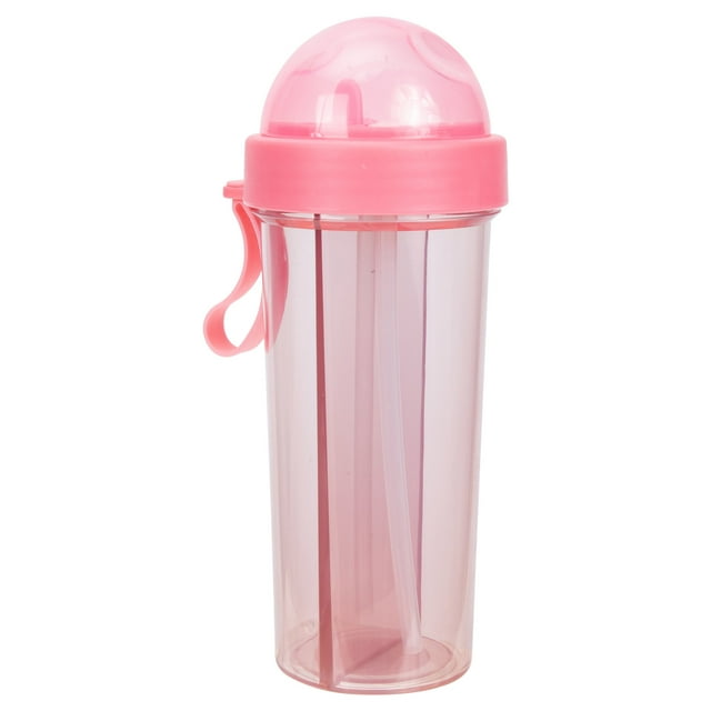 Botella de agua a prueba de fugas, deportiva, doble, para niños, portátil, con pajita