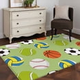 thumbnail image 3 of Area Rugs 2.7'x5', Green Balls Carpet for Living Room Bedroom Dining Room, Baseball Tennis Basketball Football Throw Kitchen Rugs Non Slip Washable Rectangle Indoor Outdoor Rugs, 3 of 8