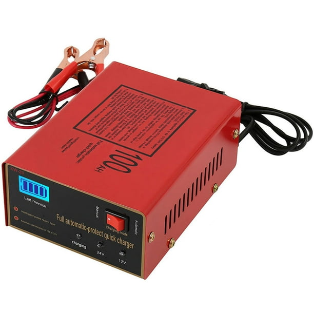 Chargeur de batterie de voiture 10 A, 12 V et 24 V intelligent entièrement  automatique chargeur de batterie mainteneur chargeur d'entretien pour  voiture camion moto bateau batteries au plomb-acide : : Auto