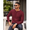 thumbnail image 4 of COOFANDY Mens Henley T-Shirts Long Sleeve Henley Pullover Sweater Collarless Button Golf Fall Shirts, 4 of 5