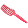 thumbnail image 4 of Unique Bargains 1Pc Wide Curved Vented Hair Brush Detangle Brush for Tangles and Knots Hair Brush for Men and Women Rose Red, 4 of 7