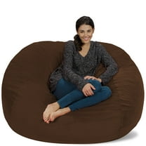 Chill Sack Bean Bag Chair, Memory Foam Lounger with Microsuede Cover, Kids, Adults, 5 ft, Brown