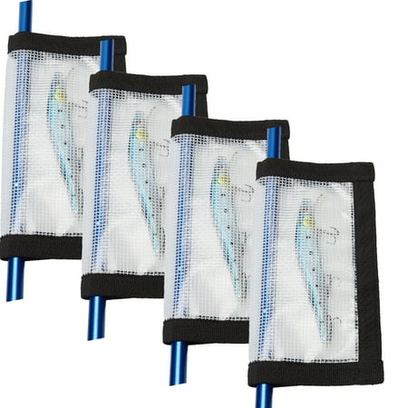 GOGHOST Fishing Lure Protective Covers for Rod Durable Clear PVC Fishing Lure Wraps Black 4 Pack