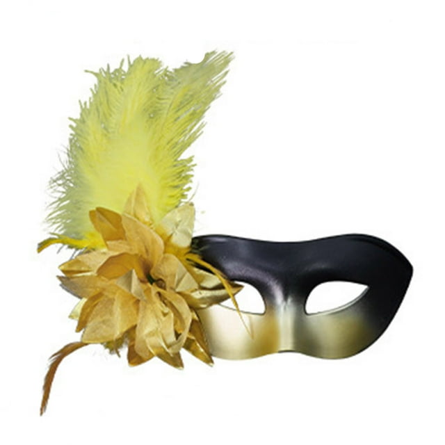 Gold Mask For Womens Carnival Lace Detachable Gradient Masquerade For Role Play Parties And Festivals Feather Decoration Elegant Free Size