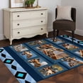 thumbnail image 4 of Cute Giraffe 3'x5' Washable Rug, Wildlife Animals Blue Ethnic Geometric Non-Slip Area Rugs for Entryway Kitchen Classroom, StainResistant Dorm Throw Carpet, Low Pile Soft Indoor Floor Mat, 4 of 9