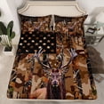 thumbnail image 2 of Homewish Boys Girls Jungle Safari Deer Twin Sheet Sets 3pcs,USA Flag Twin Fitted Sheet Microfiber,Tree Branches Breathable Flat Sheet,Breathable Home Decor, 2 of 7