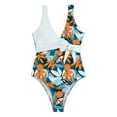 thumbnail image 2 of Fengqque Women's Sexy Print Halter Split Three-Piece High Waist Beachwear Set, 2 of 9