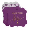 thumbnail image 3 of Inkdotpot Pack Of 100 Made With Love Wedding Paper Tags DIY Craft Bracket Shape Real Gold Foil Hang Tags, 3 of 7