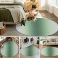thumbnail image 6 of Sage Green Grey Ombre 4ft Round Rug, Modern Abstract Art Gradient Non-Skid Rubber Backing Large Area Rugs - Living Room Bedroom Home Office, Indoor Floor Mat Carpets Washable Rug, 6 of 9