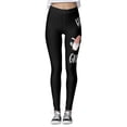 thumbnail image 1 of Gibobby Leggings gluteos deportivo Día Pascua para mujer Pantalones yoga cintura alta con estampado para mujer Leggings Medias Compresión Yoga Correr Fitness Leggings cintura alta（Negro， XL), 1 of 5