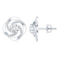 thumbnail image 3 of Rosec Jewels - Lab Created Diamond Stud Earrings - Swirl Earrings Ef-Vs Quality - Ready to Gift for Anniversary, 18K White Gold, 3 of 6