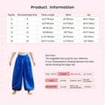 thumbnail image 7 of TSSOE Kids Girls Belly Dance Bloomers Halloween Party Tribal Arabic Trousers Satin Harem Pants Light Blue 16, 7 of 7