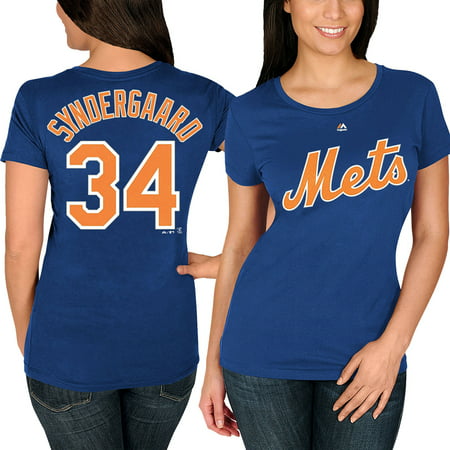 Noah Syndergaard Womens New York Mets Blue Jersey Name and Number T-shirt