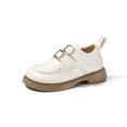 thumbnail image 2 of Miluxas Girls Dress Shoes Loafers School Uniform Flats Thick Non-Slip Sole Casual Princess Leather Shoes Beige 1.5(35), 2 of 9