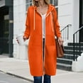 thumbnail image 2 of Quealent Women's Zip Up Hoodies Oversized Fleece Long Tunic Sweatshirts Casual Long Sleeve 2025 Fall Hoodie Jacket Coat Orange for Size 5XL, 2 of 8