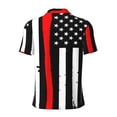 thumbnail image 3 of Xecao Firefighters USA Flag for Mens' Casual Short Sleeve Button-Down Polo Shirts for a Classic Golf Look, 3 of 9