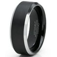thumbnail image 2 of Metal Masters Black Tungsten Carbide Duo Engagement Ring Wedding Band Comfort-Fit 8mm 13.5, 2 of 7
