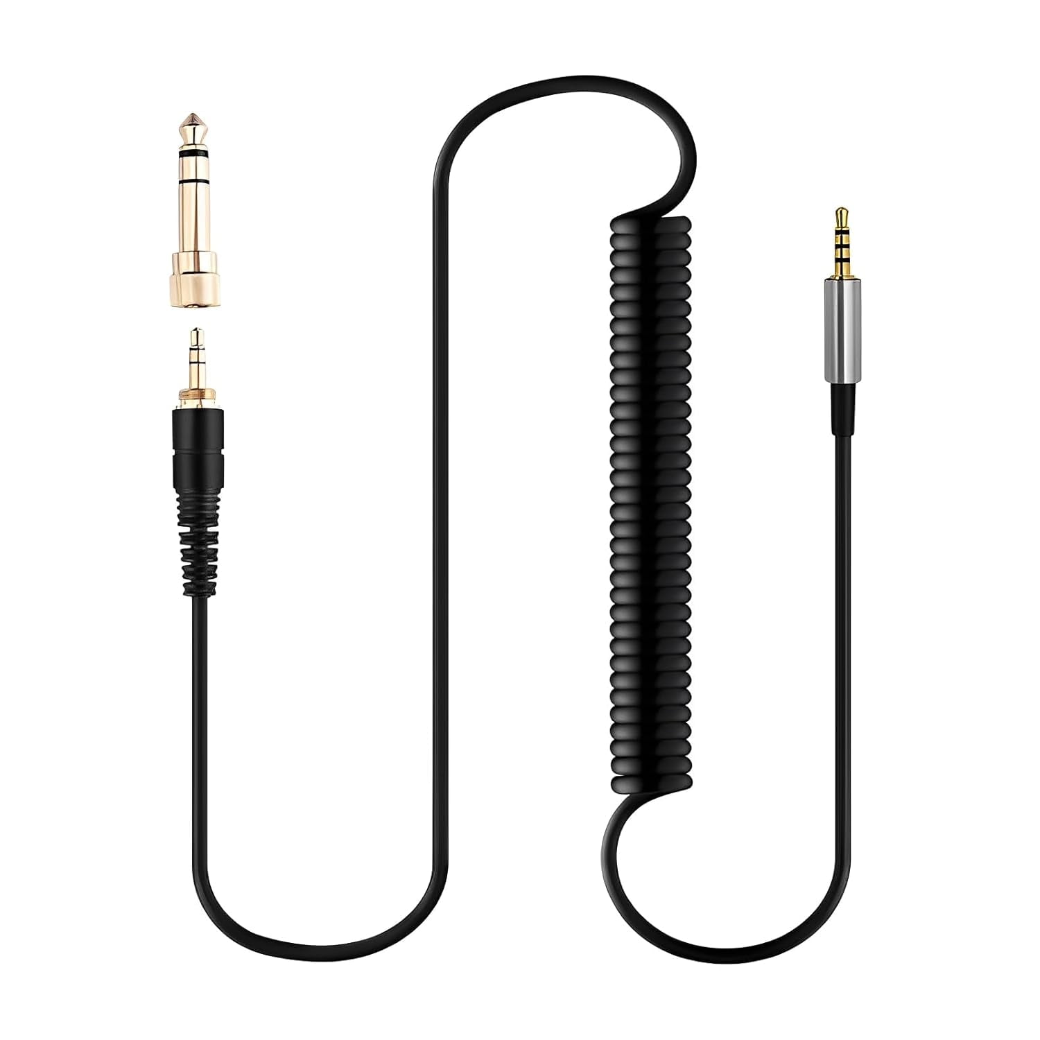 6.35mm Adapter 3.5mm to 2.5mm OFC Spring Cable 9.8ft Compatible with AKG JBL DENON Senns Creative Beyer DT240pro Y50 PXC550 K545 Y400BT LIVE2 Mixer DJ Headphones