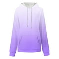 thumbnail image 3 of Women's Hoodies Plus Size Sweatshirt Pullover Fashion Gradient Printed Hooded Sweatshirts Fall Winter Long Sleeved Coat Tops Casual Loose Hoody Outwears with Pocket, 3 of 5