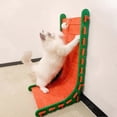 thumbnail image 2 of Cat scratcher, Lshaped felt pad with interactive ball toy, 2 of 5
