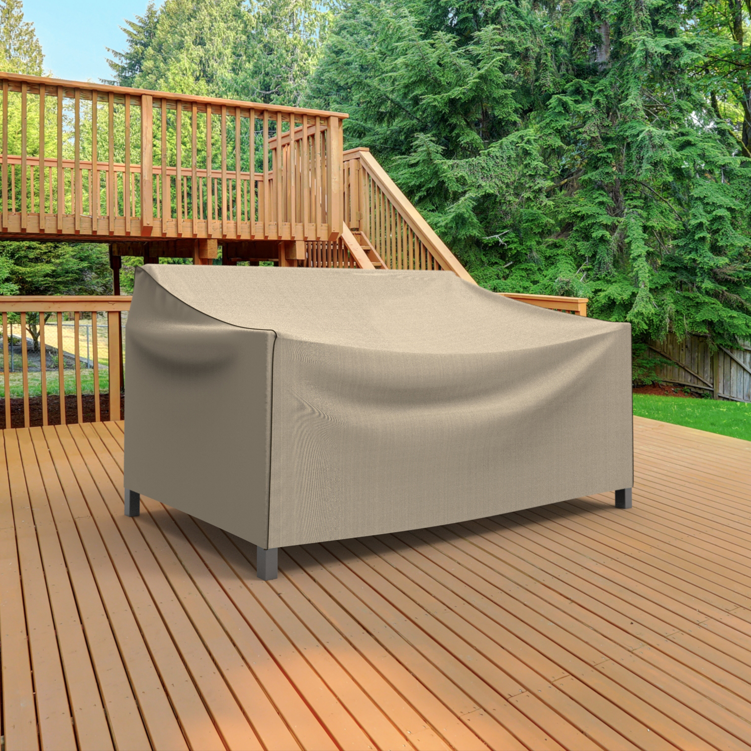 Budge 74"Wx31"L Black Ivory Patio Sofa Cover, StormBlock™ Mojave