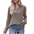 thumbnail image 5 of qucoqpe Women's Long Sleeve Tunic Tops Pullover with Buttons Down Casual Loose Fit V-Neck Tunics, 5 of 5