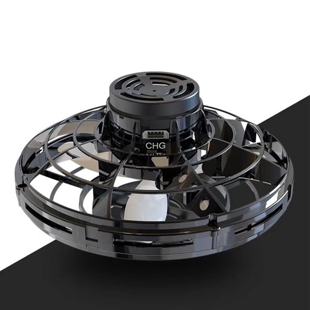 Juguete Giratorio Volador Manual Vuelo Gyro Drone Juguete UFO Drone Flyorb Juguetes Regalo para Niños Adultos (Negro)