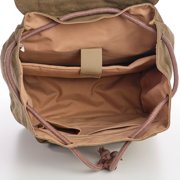 TimberWolf Vintage Daypack Backpack w/ Waxed Canvas, Laptop Compartment, Water-Resistant Lining, Leather Trim, Adjustable Straps & Front Zipper Pocket – The Daypack